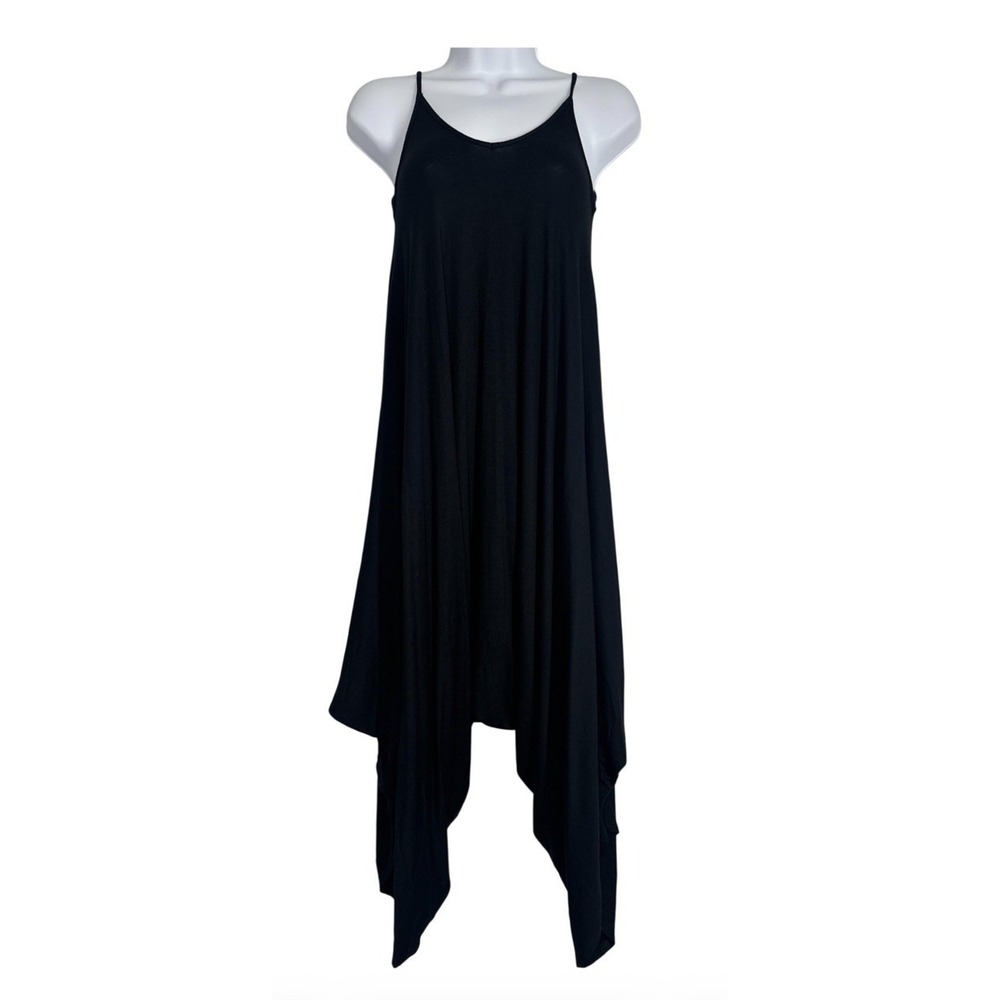 Women's Black Harem Leg Tank Jersey Knit Baggy Marlid Active Jumpsuit Sz: M